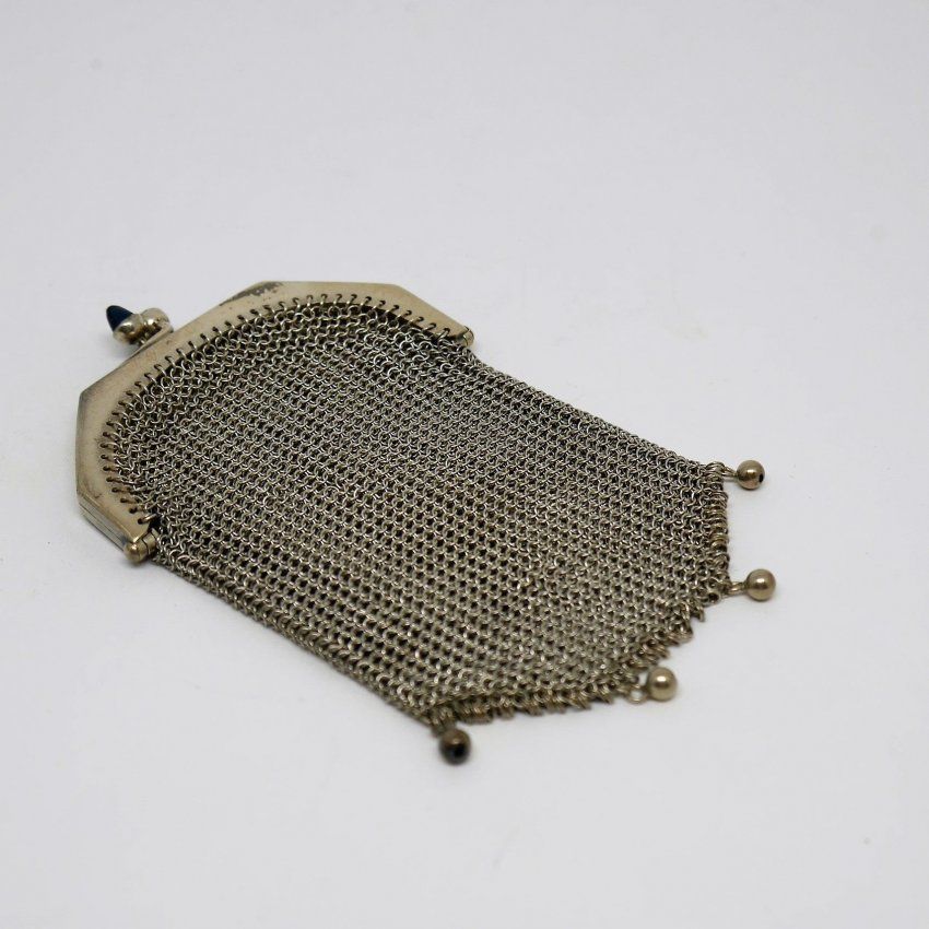 alt:\"monedero malla de plata antiguo. www.santelmotienda.com\"