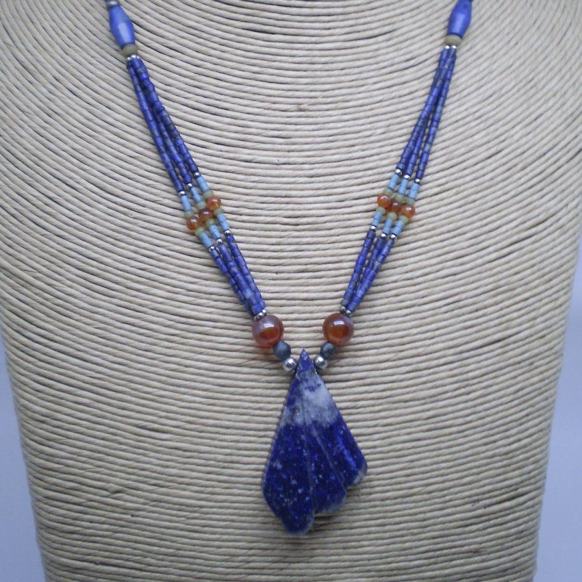 Collar Afgano varias vueltas de alpaca y sodalita