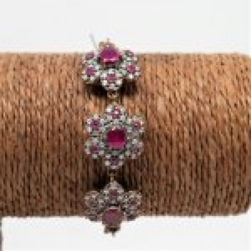 alt=\"pulsera de plata de ley 925 Mils. con zafiros blancos y azules. www.santelmotienda.com\"