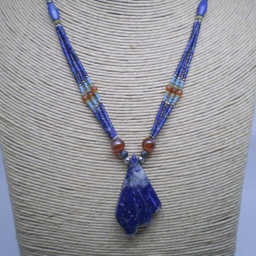 Collar Afgano varias vueltas de alpaca y sodalita