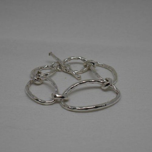 Pulsera eslabones grandes de plata de ley 925 Mils.