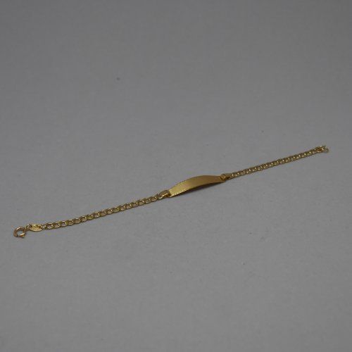 alt=\" Pulsera esclava de oro de ley 18 K.\"