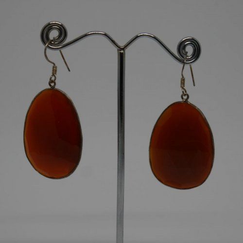 Pendientes de Plata de ley 925 Mils. y Cornalina