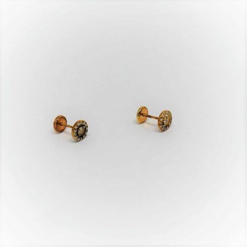 alt=\"pendientes niña de oro de ley 18 K. con circonitas\"