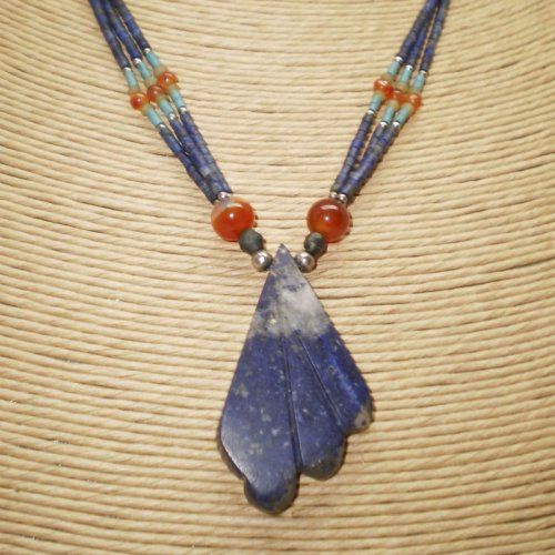 Collar Afgano varias vueltas de alpaca y sodalita