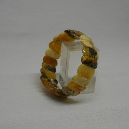 alt=\"Pulsera elastica de ambar varios tonos\"