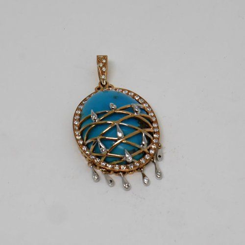 alt:\"colgante oro de ley con turquesas y brillantes. www.santelmotienda.com\"