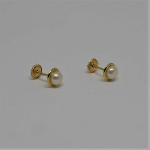 alt=\"pendientes niña de oro de ley 18 K. con perlas cultivadas japonesas\"