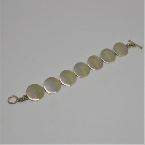 alt=\"Pulsera chapas redondas plata de ley 925 Mils.www.santelmotienda.com\"