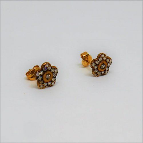 alt=\"pendientes para niña o mujer de oro de ley  18 K. con circonitas\"