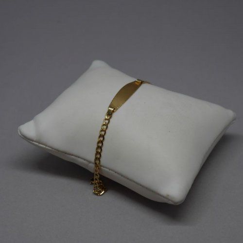 alt=\" Pulsera esclava de oro de ley 18 K.\"