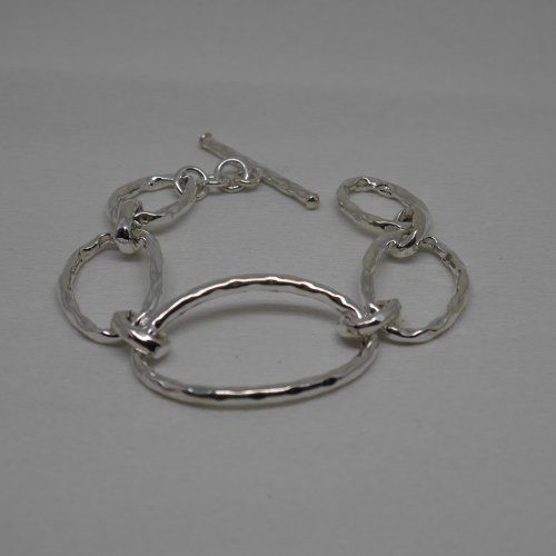 Pulsera eslabones grandes de plata de ley 925 Mils.