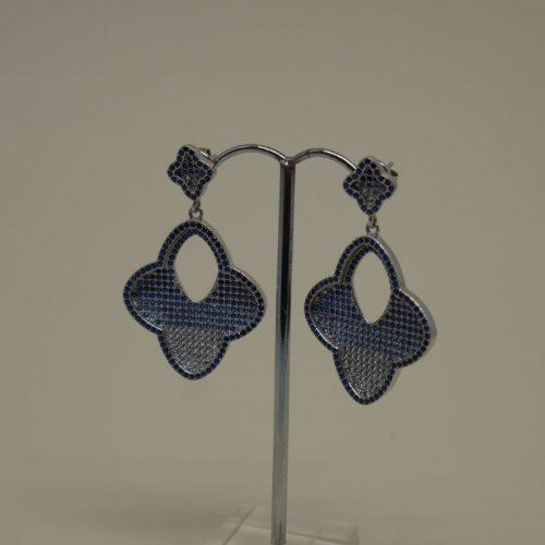 Pendientes de Plata de ley rodinada 925 Mils. con circonitas de colores