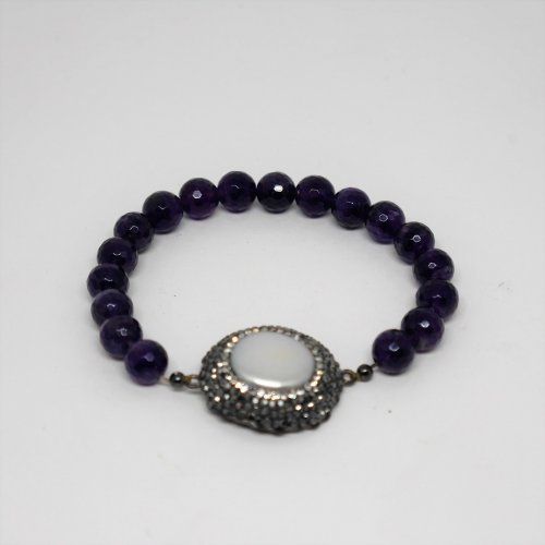 alt=\"pulsera de plata, amatistas, marcasitas y perlas agua dulce. www.santelmotienda.com\"