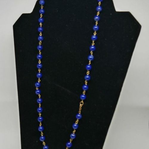 alt=\"Collar de Oro de ley 18 K. y Lapislazuli\"