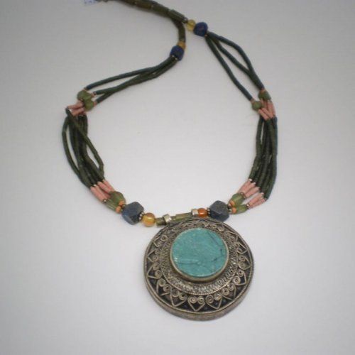 Collar Afgano de alpaca y piedras semipreciosas