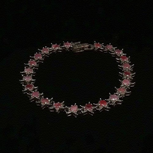 Pulsera de plata de ley, 925 Mils. y rubies