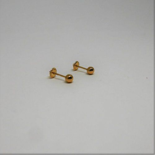 alt=\"pendientes niña oro de ley 18 K. bola lisa\"